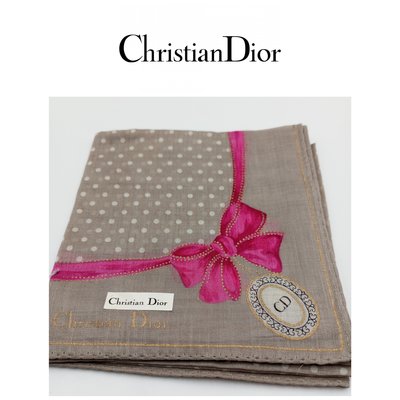【皮老闆二店】新古真品 Christian Dior  迪奧 手帕 擦汗巾 狀況不錯 白671