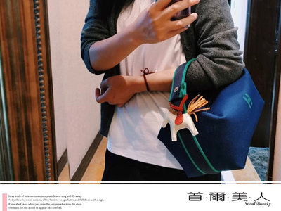 首爾美人✅H字母飯盒包便當包帆布包化裝包送絲巾❤橘色/白色/藏藍色/玫紅色/湖綠色