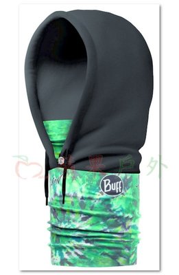 【BUFF】BF108423 西班牙 綠色水波 polar 冬季保暖連帽頭巾 保暖魔術頭巾