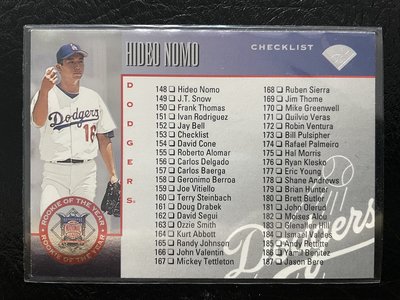 MLB 野茂英雄 Hideo Nomo 1996 DONRUSS #153