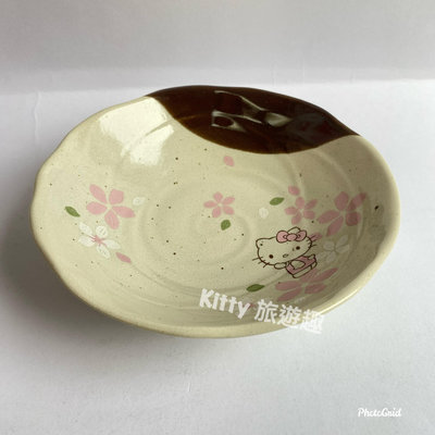 [Kitty 旅遊趣] Hello Kitty 美濃燒盤子 圓盤 凱蒂貓 櫻花 日本製 收藏