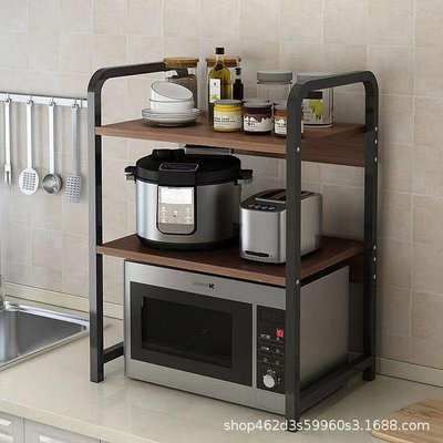 廚房置物架 微波爐烤箱架子 三層家用儲物架 檯面桌面烤箱架 廚房調料收納架子