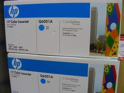 ☆呈運☆2010年庫存品HP Q6001A原廠124A藍色碳粉匣1600/2600/2605/CM1015/CM1017