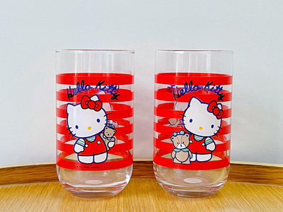 日本｜Vintage1989年三麗鷗kitty玻璃杯 牛奶杯