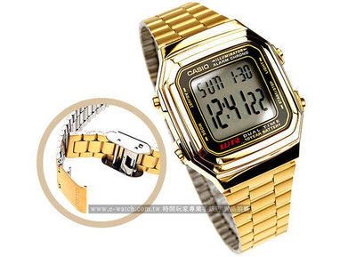 A178WGA-1A CASIO卡西歐 復刻 金色 方形 電子錶 33mm 男錶 女錶 中性錶  復古
