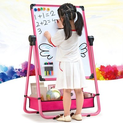兒童畫板性支架畫架套裝可升降性小黑板雙面涂鴉白