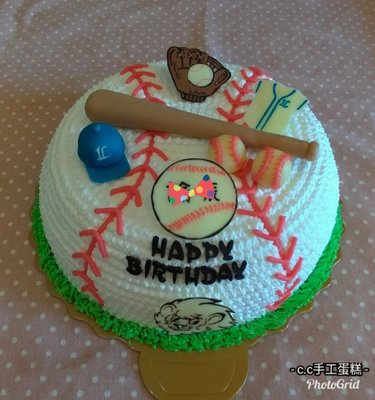 *CC手工蛋糕* -棒球 運動風 職棒 8吋 造型蛋糕 生日蛋糕 (板橋中和，中和環球購物中心旁)