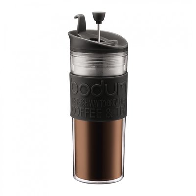 丹麥 Bodum  TRAVEL 雙層 濾壓真空隨行杯 咖啡法壓杯 450ml  黑色