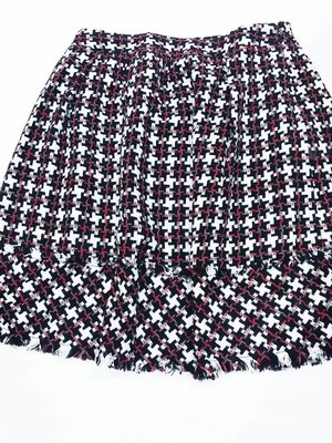冬季毛料裙 百貨專櫃氣質款 英格蘭風黑底紅格紋及膝裙 搭長靴最適合