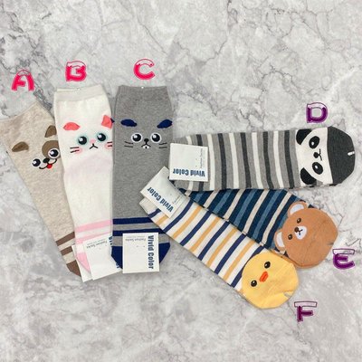 韓國襪子 可愛動物長襪  女襪   休閒襪  貓貓 熊熊 狗狗 鴨鴨
