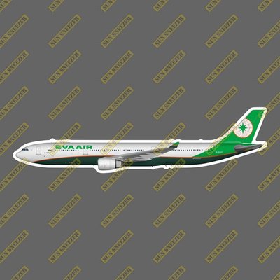 長榮航空 標準塗裝 A330-300 EVA AIR 擬真民航機貼紙 尺寸165mm