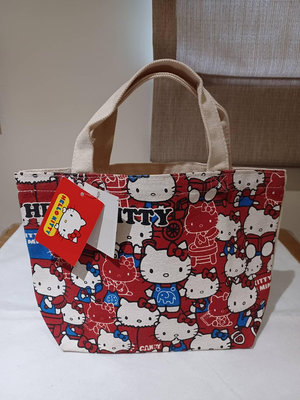 Hello Kitty 三麗鷗 ♥日本正品♥ KITTY滿版 帆布 手提袋