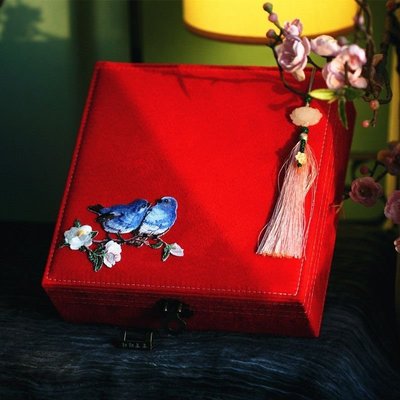 朝朝暮暮結婚禮物中式中國風首飾盒古風手飾品收納盒手飾盒嫁妝盒