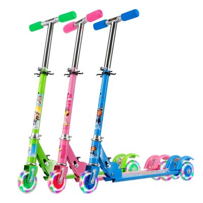 現貨滑板兒童滑板車滑滑車三輪閃光可折疊升降車踏板車2-8歲3輪溜溜車廠家