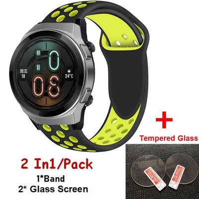 華為 WATCH  GT2e鋼化玻璃膜 屏幕保護膜 手錶配件 華為  WATCH gt 2e的 錶帶 硅膠腕帶
