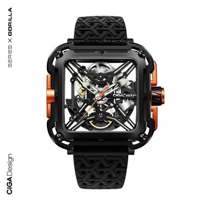 現貨 手錶CIGA design璽佳機械表X系列大猩猩方形鏤空SUV男士手表送友禮物