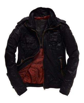 英國 極度乾燥 Superdry Ryan Leather Jacket brad 騎士 水牛皮 限量 真皮 皮衣 夾克 外套 黑S~XL現貨