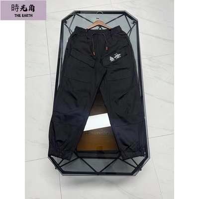 【時光角】2023春秋 Acg Cargo機能多口袋3D立體寬鬆工裝長褲戶外風束口褲
