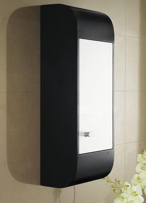 ~ LZ麗緻衛浴~30公分防水發泡板鋼琴烤漆浴室弧形收納櫃 L-38-B (黑色)