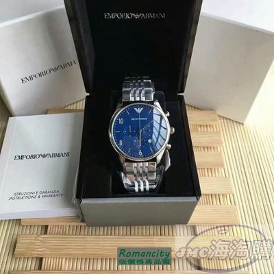 {JMC海淘購商城}現貨EMPORIO ARMANI亞曼尼手錶AR1942 紳士經典時尚計時腕錶男錶藍綠43mm 手錶