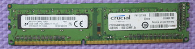 【寬版單面顆粒】Micron 美光 Crucial DDR3-1600 4G 桌上型二手記憶體 (原廠終保)