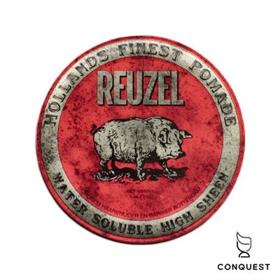 【 CONQUEST 】Reuzel Pomade 4oz 紅豬 豬油 紅色 水洗式髮油 一般款 髮束感強烈緊實