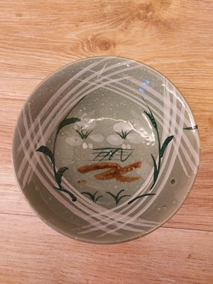 台灣早期手繪中型碗公，台灣老碗盤