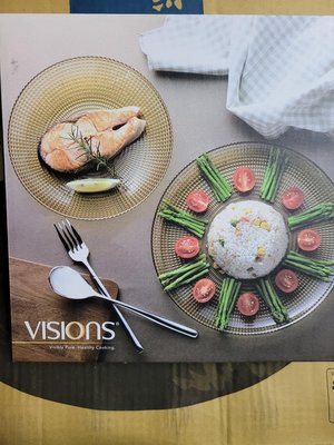 visions康寧餐具 康寧盤子 康寧碗 餐盤 晶彩琥珀8.5吋深盤 2入