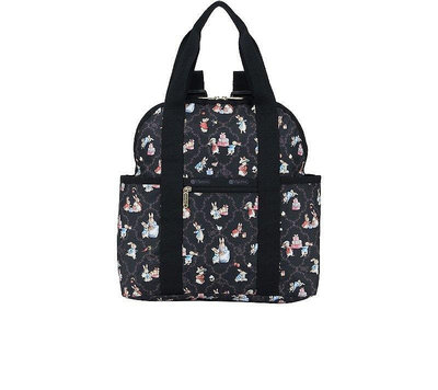 新款熱銷 Lesportsac 新款彼得兔系列兔子可愛黑色雙肩包旅行包女2442明星大牌同款服裝包包
