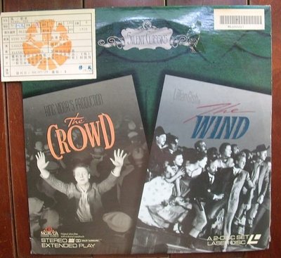 美版進口LD影碟(二張一套.豪華開版.1928年)~The Wind/The Crowd 風/群眾電影(非DVD或VCD)