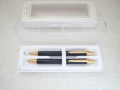 W097 三菱 日本製 exceed 黑色烤漆 粗桿高級原子筆與自動鉛筆0.5mm(全金屬)(9.5成新)