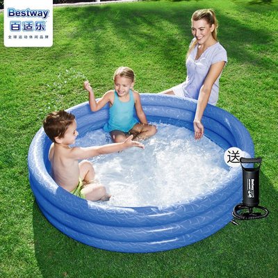 bestway寶寶游泳池家用加厚兒童充氣戲水池室內 彩色海洋球池