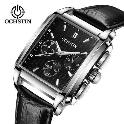 OCHSTIN 手錶（100%正品+原裝盒子） GQ063 商務 休閒 日曆 防水 多功能 方形 男士手錶