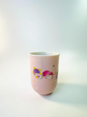 【二手】日本中古 Sanrio 1976卡通三麗鷗雙子星粉色手握杯 回流 瓷器 擺件【佟掌櫃】-3928
