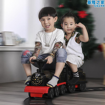 電動小火車可坐人軌道車兒童 學步溜溜車雙人童車玩具車3-6歲