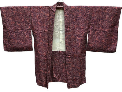 【茶】5-1318 日本和服 道中着 羽織短外套