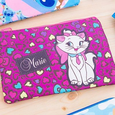 KAKU 迪士尼DISNEY 瑪麗貓Marie 雙層收納包 化妝包 旅行包 萬用包 外出包 手提包 筆袋