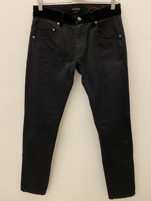 [ 義 品 苑 ] 全新真品 GIORGIO ARMANI 拼接 絨質 黑色 牛仔褲 GA 低調奢華 刷卡分期零利