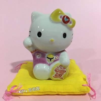 [Kitty 旅遊趣] Hello Kitty 戀愛運招財貓 日本製九谷燒瓷器傳統工藝製作 收藏送禮 情人禮物