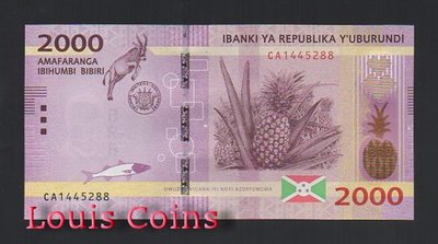 【Louis Coins】B742-BURUNDI--2015浦隆地紙幣2.000 Francs
