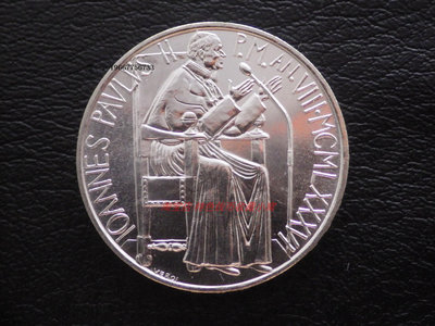 銀幣原光UNC 梵蒂岡1986年保祿二世高浮雕1000里拉紀念銀幣 少見 歐洲