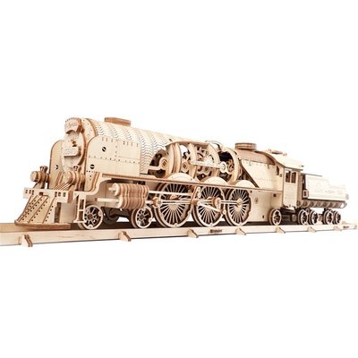 95折免運上新玩具 烏克蘭UGEARS木質拼裝模型V特快火車可以跑動皮筋動力成人高難度