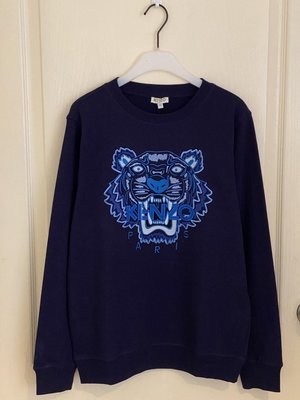 全新 Kenzo  刺繡虎頭 sweatshirt  長袖衛衣 深藍色 14A 現貨一件