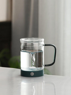 茶藝師 玻璃咖啡杯透明磁力自動沖泡攪拌杯水杯高級感電動旋轉杯子充電款