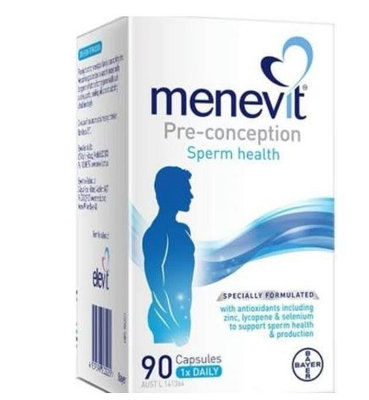 美美專營  澳洲男士愛樂維elevit Menevit備孕精子質量愛維樂90粒 男性