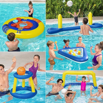 水上球框派對互動遊戲拍拍親子戶外足球框手球門戲水泳池充氣玩具