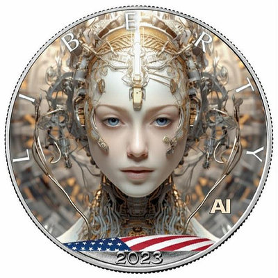 2023美國鷹揚AI系列第4枚彩色1盎司銀幣