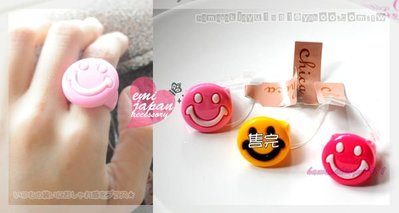 emi日本精品☆PARIS KID'S 笑臉壓克力戒指 兩色可選 特價$130