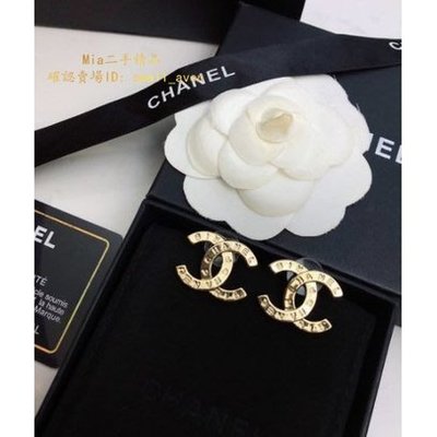 【二手正品】Chanel 香奈兒 黑色經典 耳釘 耳環 琺瑯工藝技術 純銀針 99新
