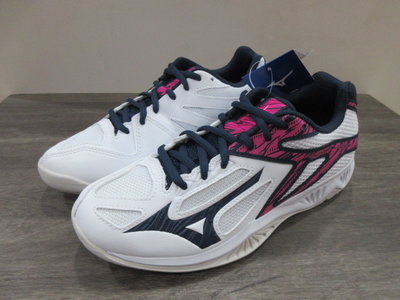 MIZUNO 美津濃 THUNDER BLADE 3 排球鞋 羽排鞋 膠底 室內鞋 V1GA217014 白桃紅 出清特價